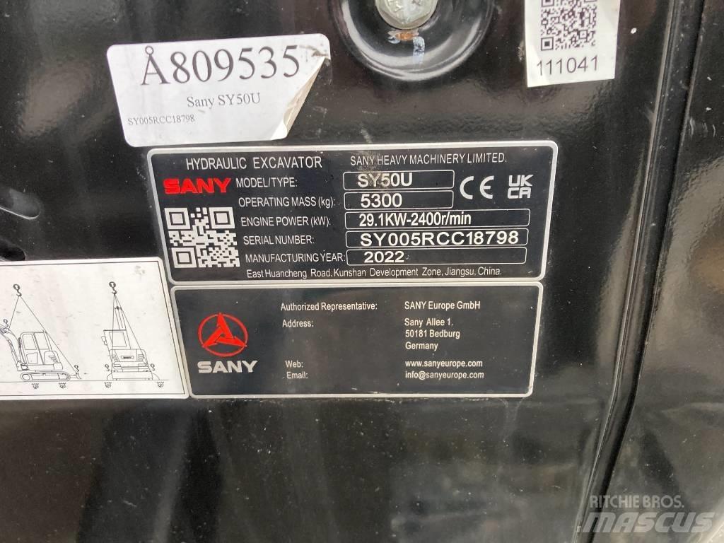 Sany SY 50 U Mini bageri < 7t