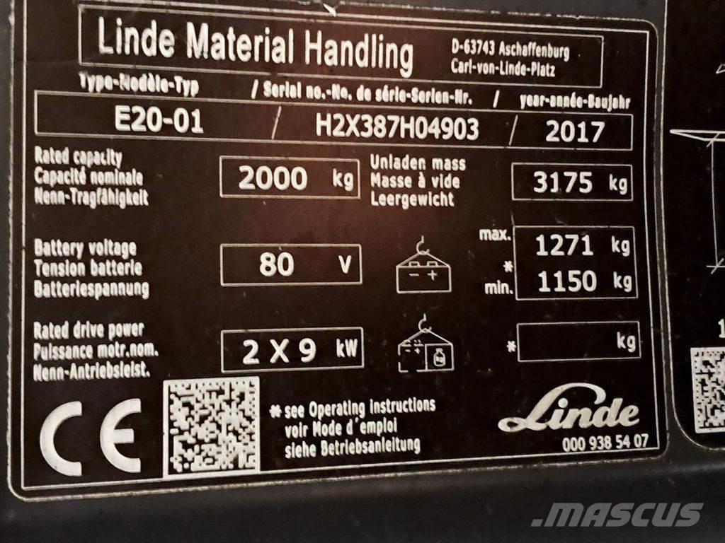 Linde E20-01 Električni viljuškari