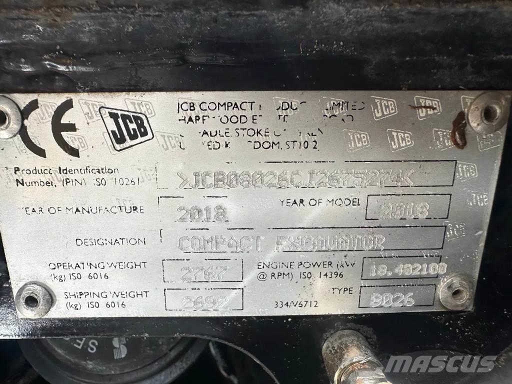 JCB 8026 Mini bageri < 7t