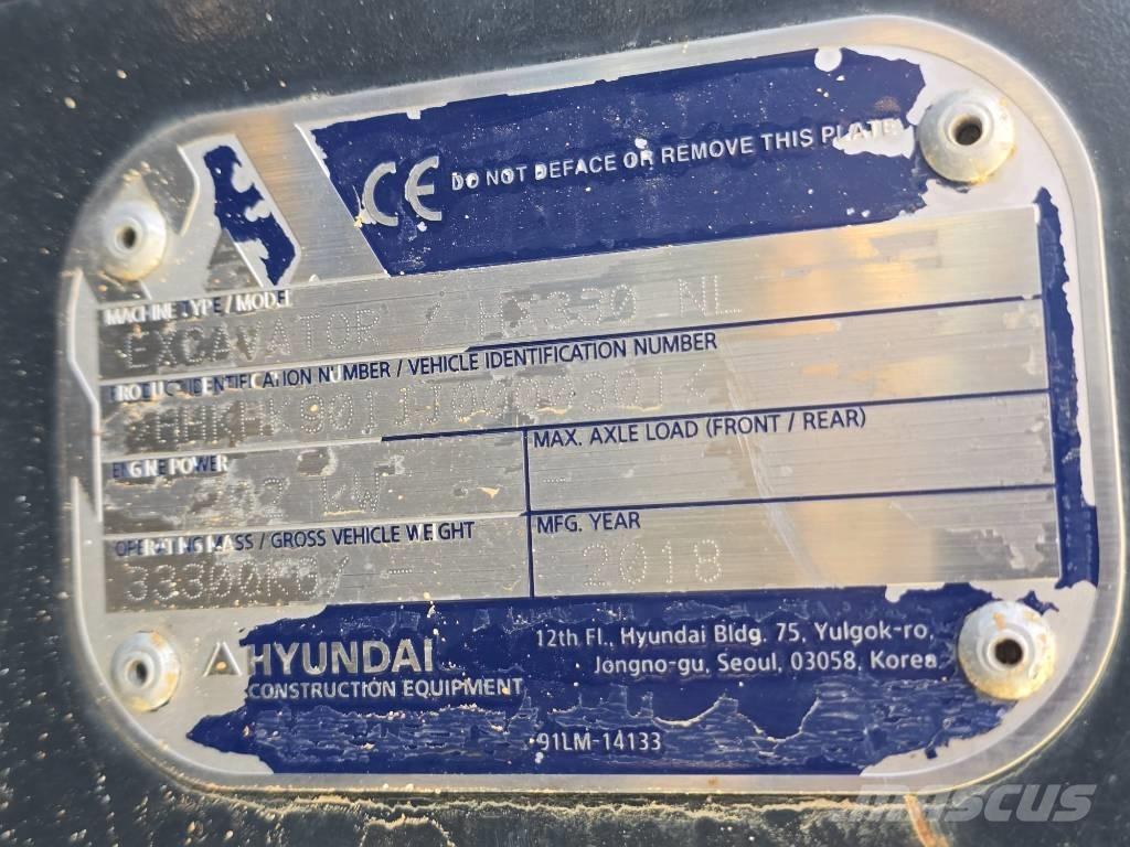 Hyundai HX 330 NL Bageri guseničari