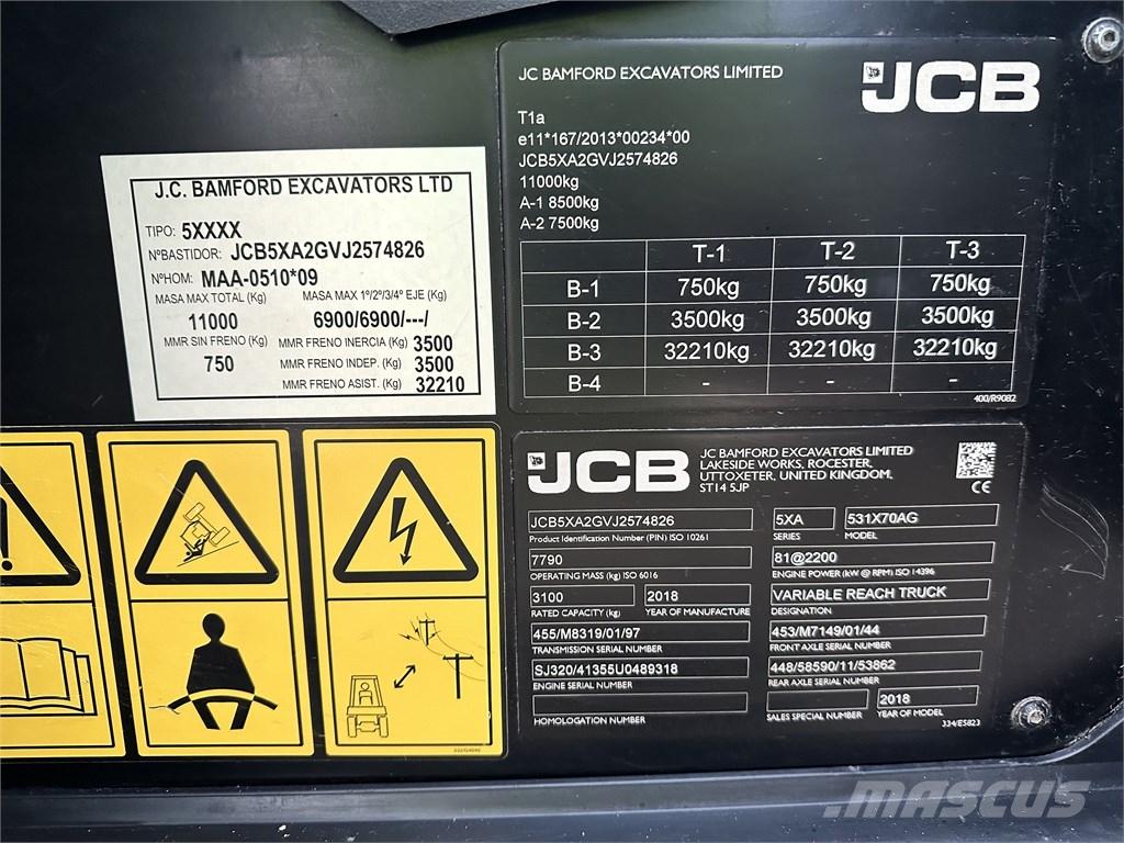 JCB 531-70 Agri Poljoprivredni teleskopski utovarivači