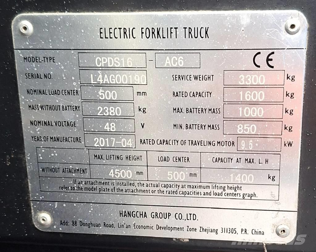 Hangcha CPDS16-AC6 Električni viljuškari