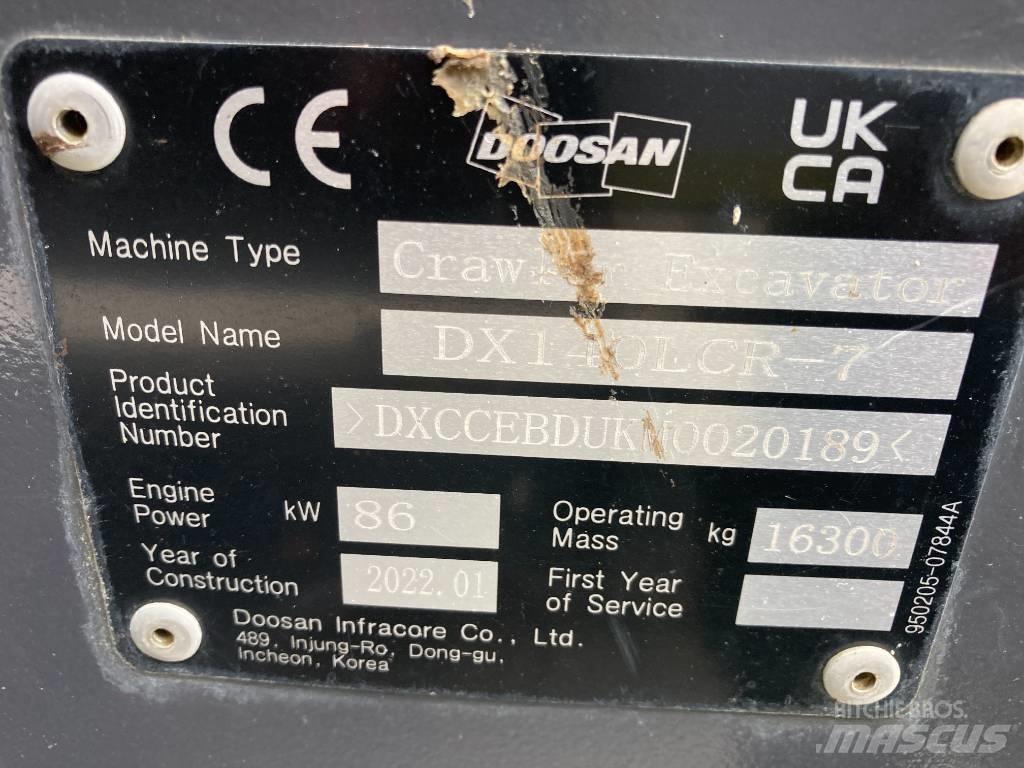 Doosan DX 140 LCR-7 Bageri guseničari