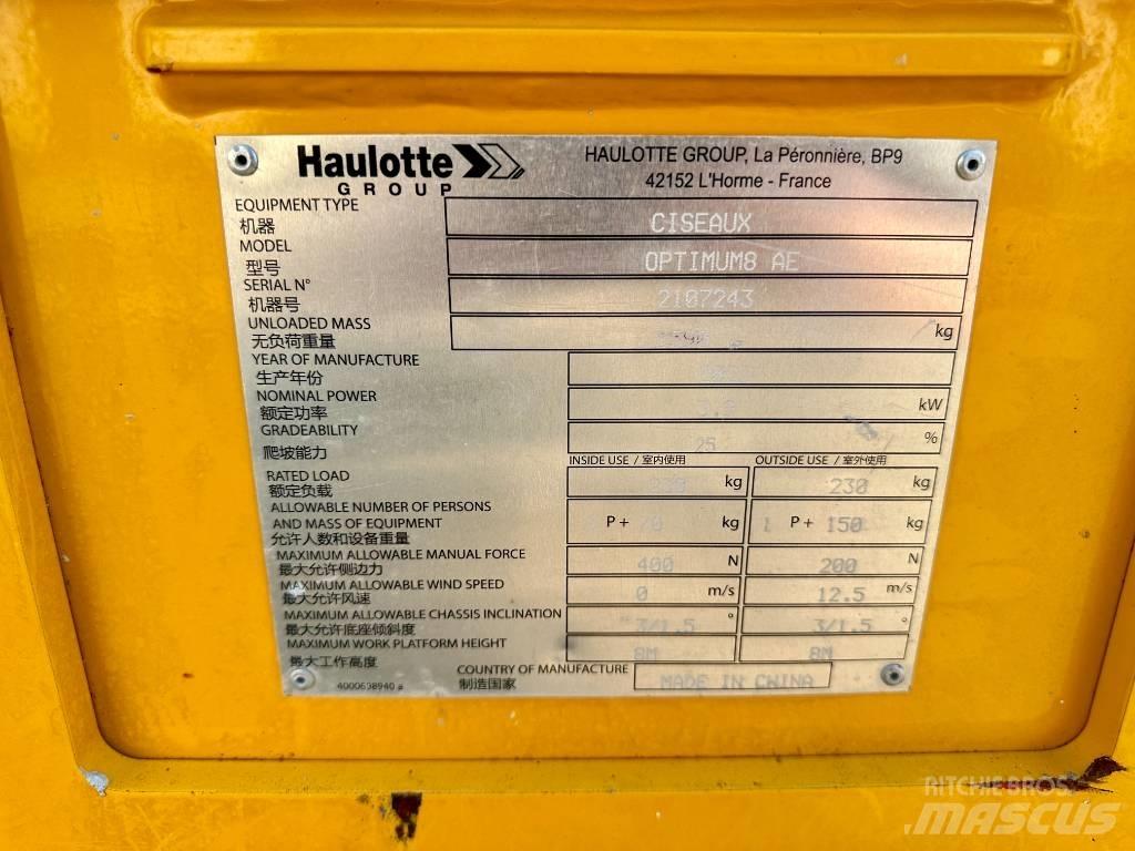 Haulotte OPTIMUM 8 Makazaste platforme
