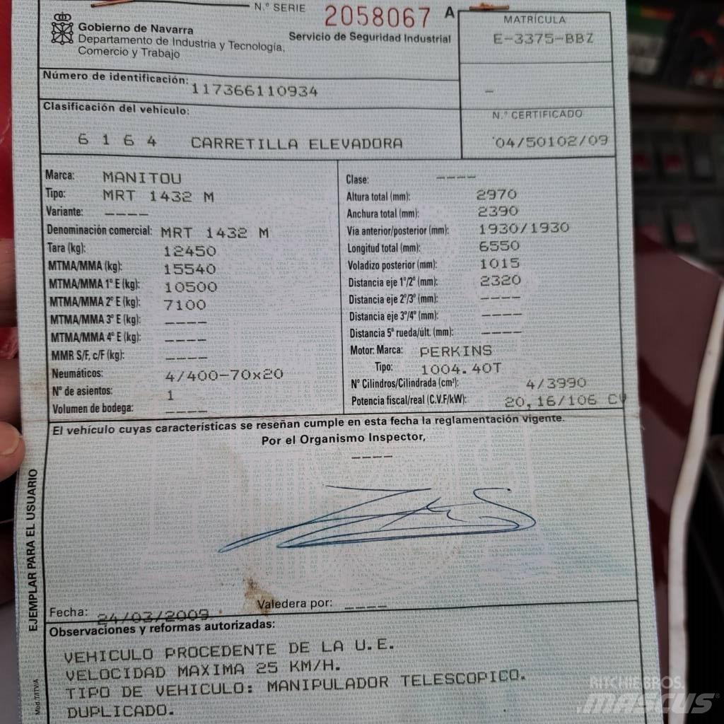 Manitou MRT 1432 Teleskopski viljuškari
