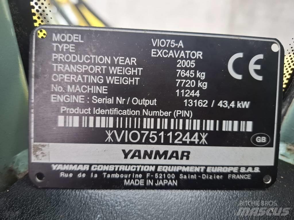 Yanmar Vio 75 A Midi bageri 7t – 12t