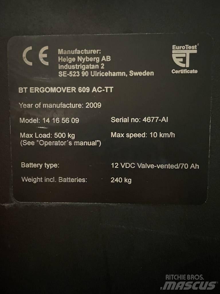 BT 609 AC TT Niskodizajući komisioni viljuškar