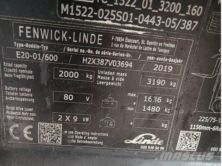 Linde E20-01/600 Električni viljuškari