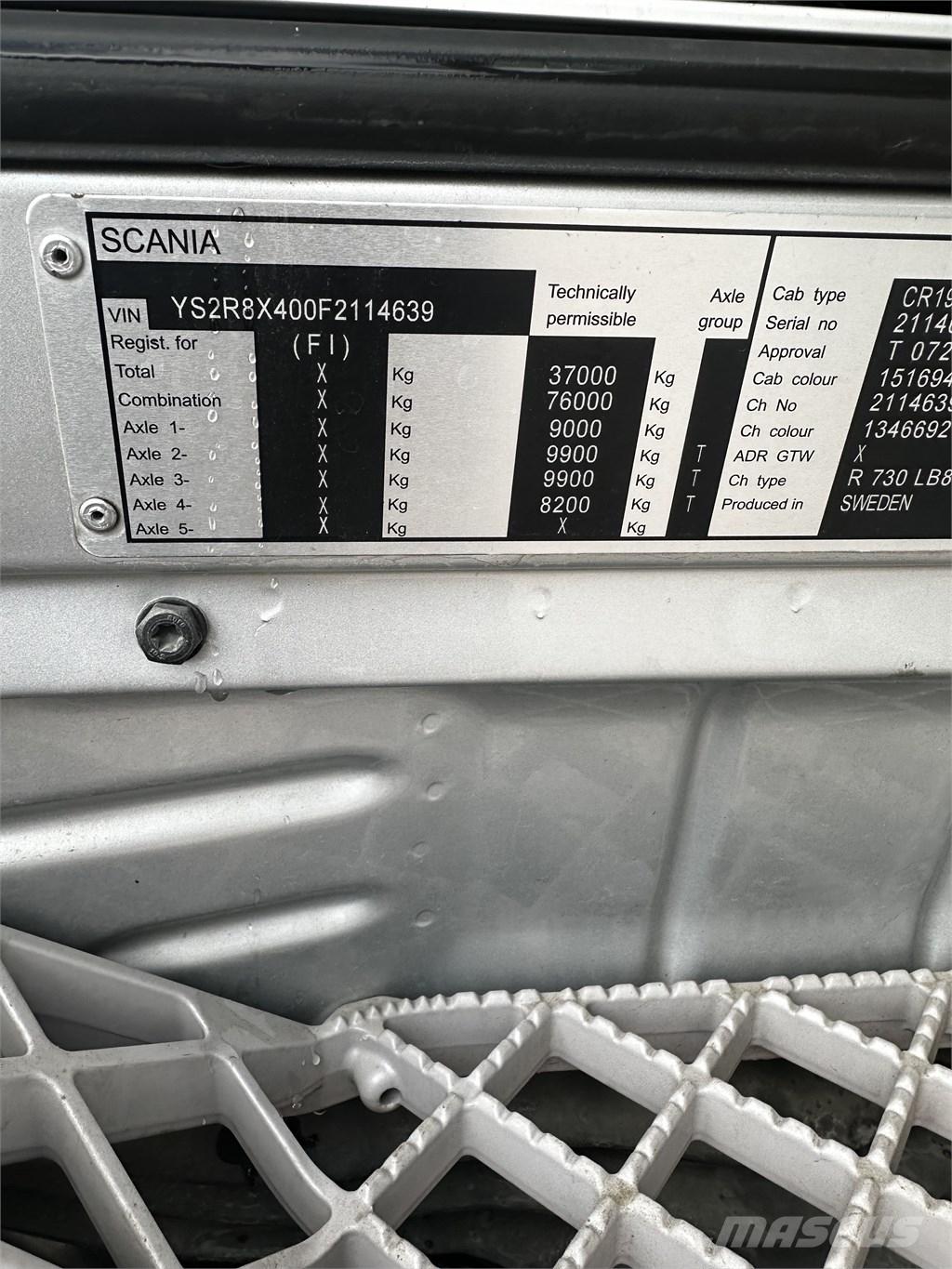 Scania R 730 Sanduk kamioni