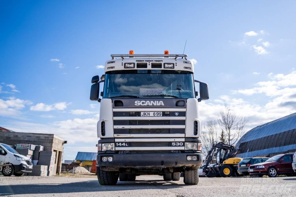 Scania R 144 GB Rol kiper kamioni sa kukom za podizanje tereta