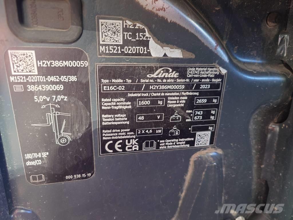 Linde E16C/386-02 Električni viljuškari