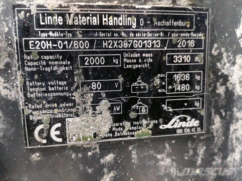Linde E20H-01/600 Električni viljuškari