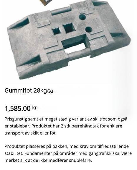  Brukt Skiltfot Ostale komponente za građevinarstvo