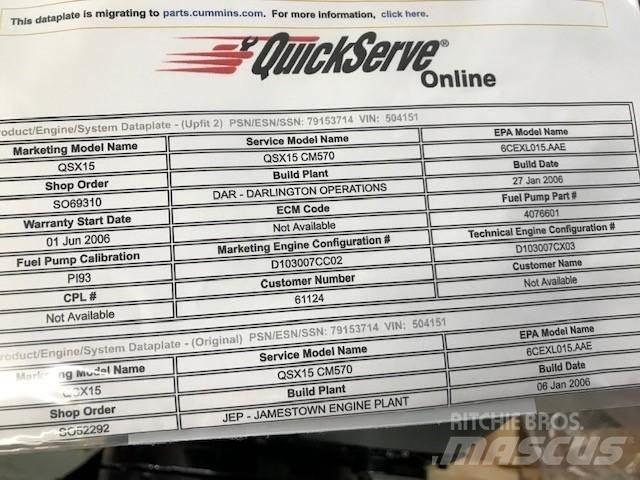 Cummins QSX15 Motori za građevinarstvo
