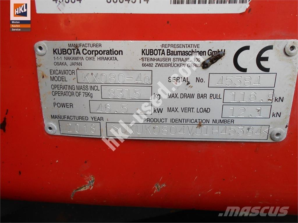 Kubota KX 080-4 Mini bageri < 7t