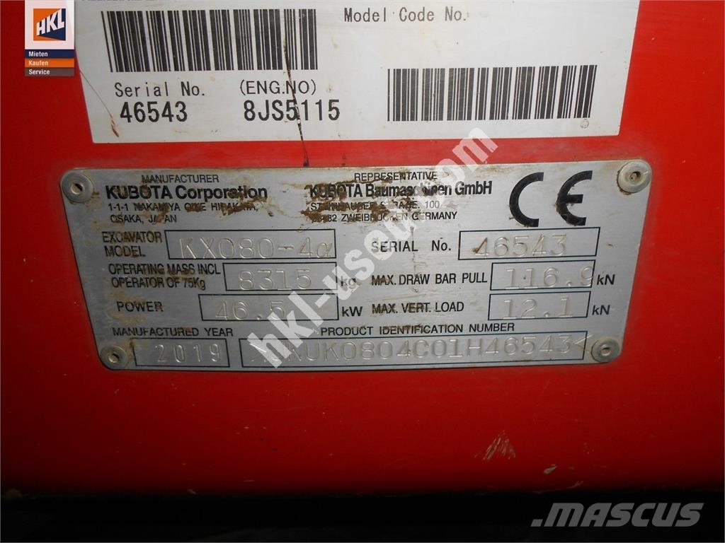 Kubota KX 080-4 Mini bageri < 7t
