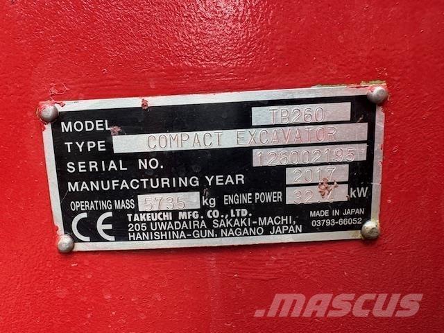 Takeuchi TB260 Midi bageri 7t – 12t