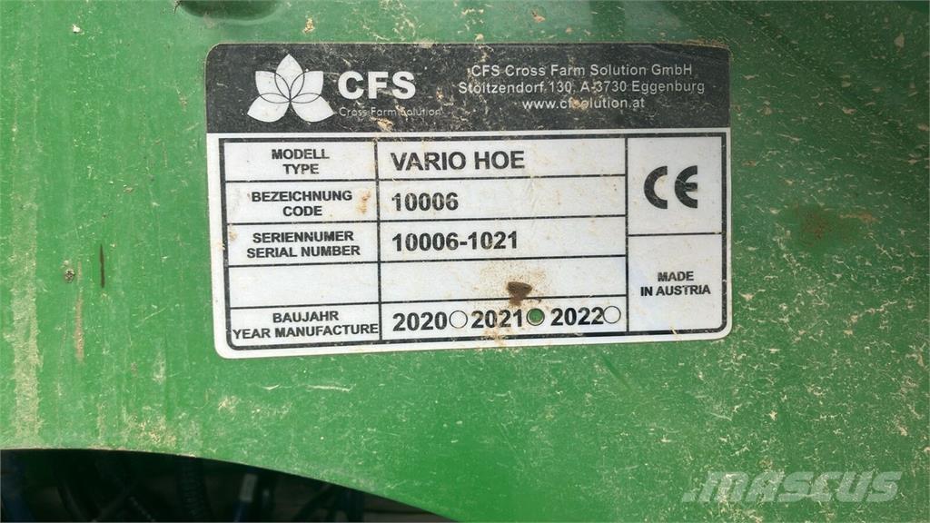  CFS Vario Hoe Ostale mašine i oprema za setvu i sadnju