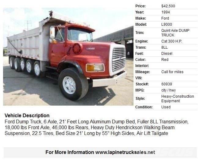 Ford L9000 Kiperi kamioni