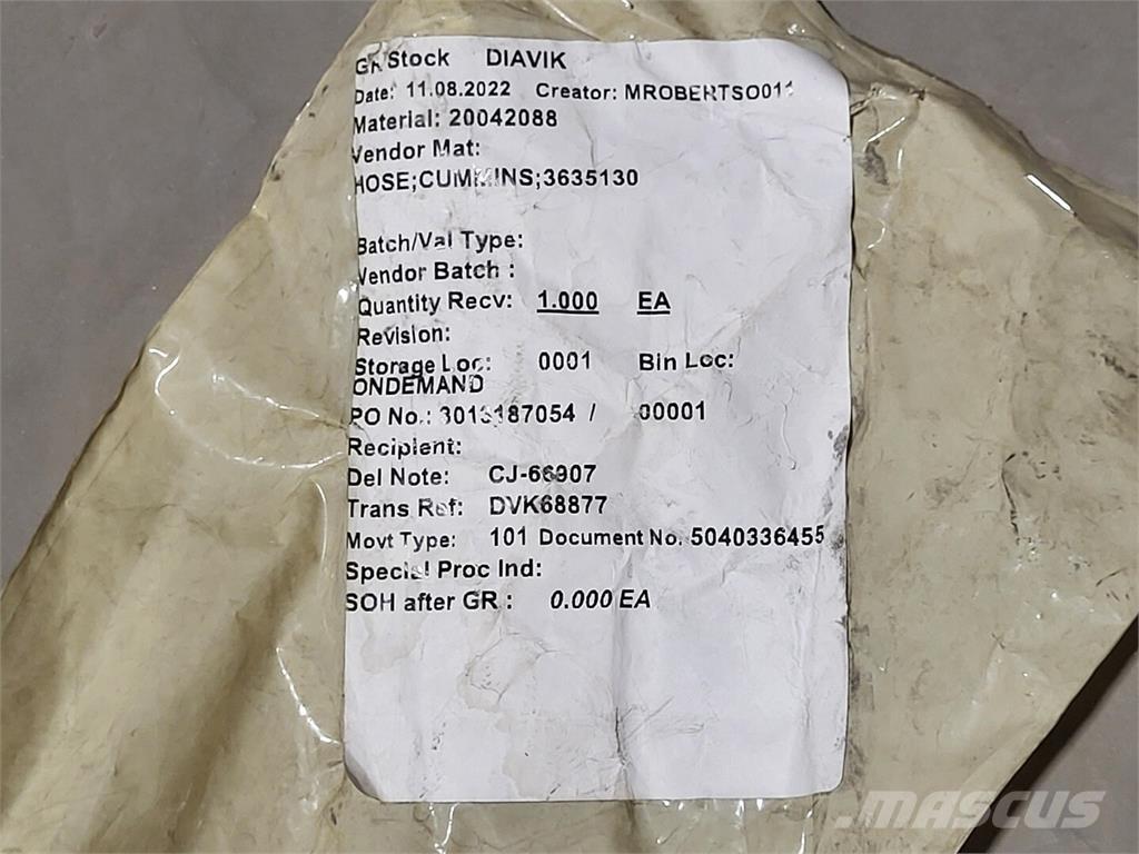 Cummins 3635130 Ostale komponente za građevinarstvo