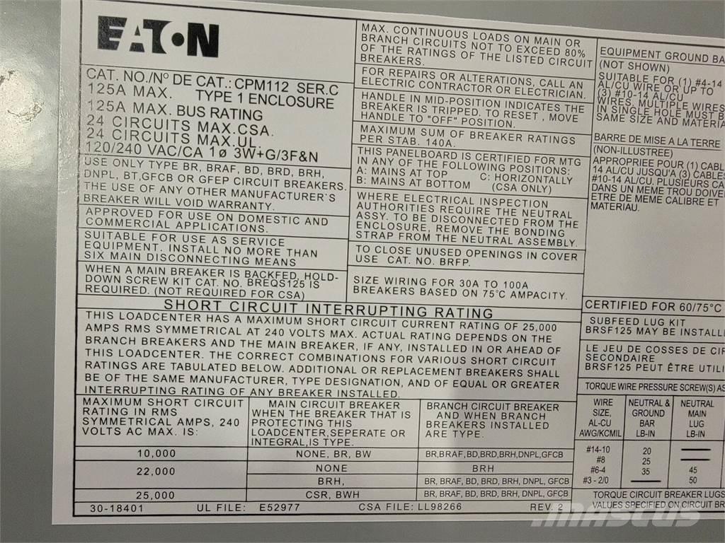 Eaton PM112 Ostalo za građevinarstvo