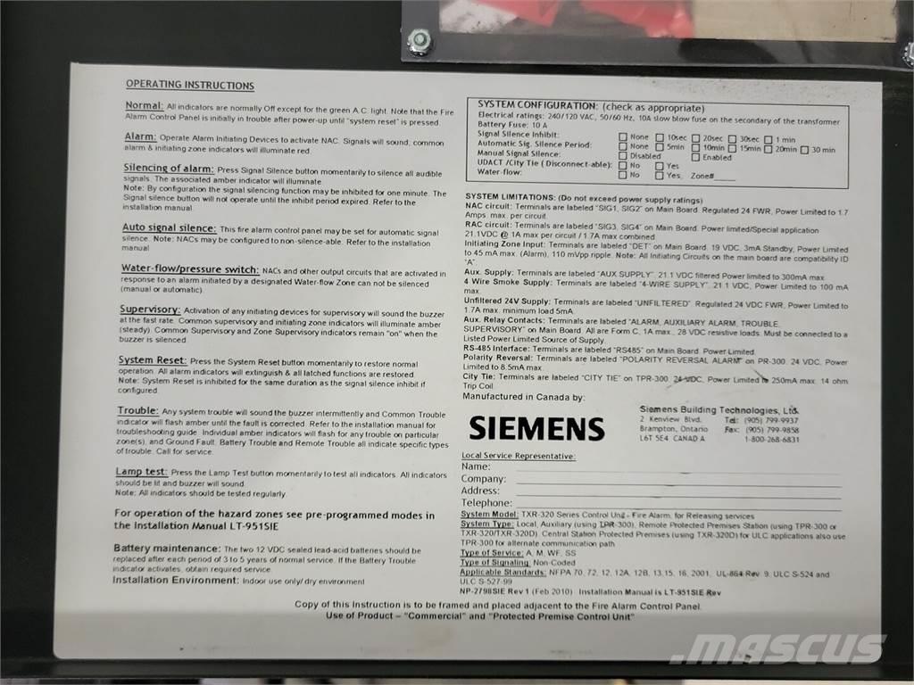 Siemens TXR-320 Ostalo za građevinarstvo