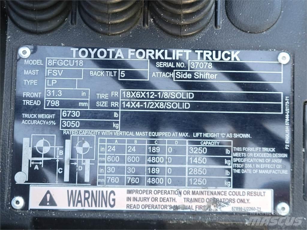 Toyota 8FGCU18 Ostalo za građevinarstvo