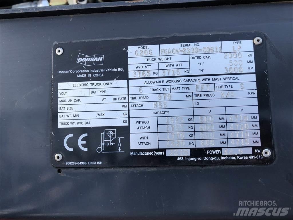 Doosan G20GX Viljuškari - ostalo