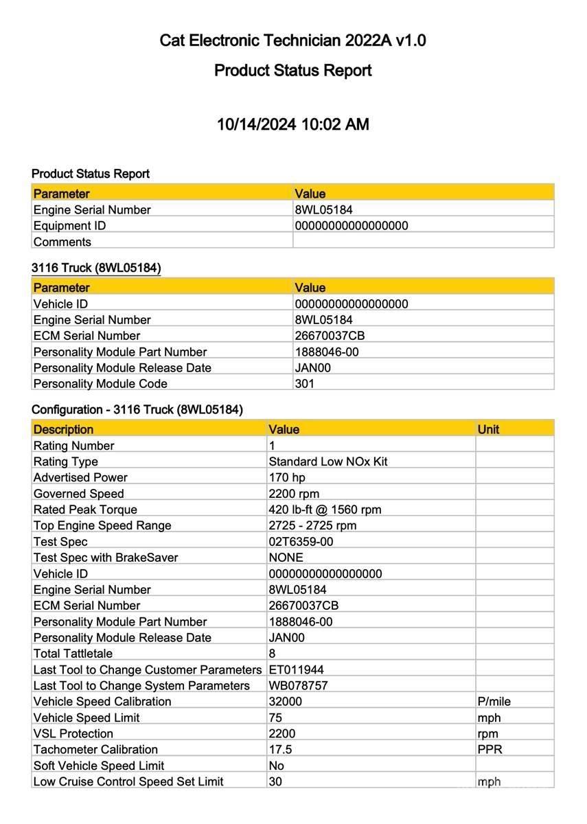 CAT 3116 Elektronika
