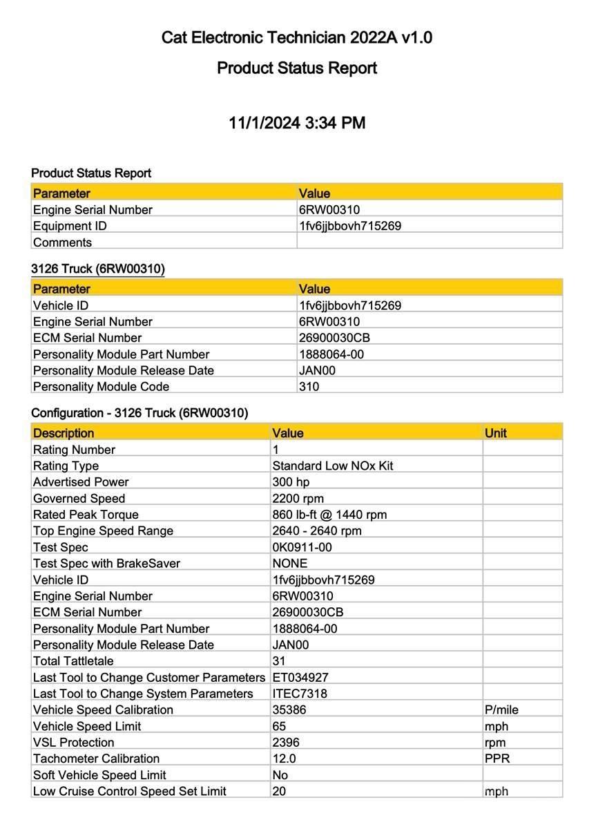 CAT 3126 Elektronika