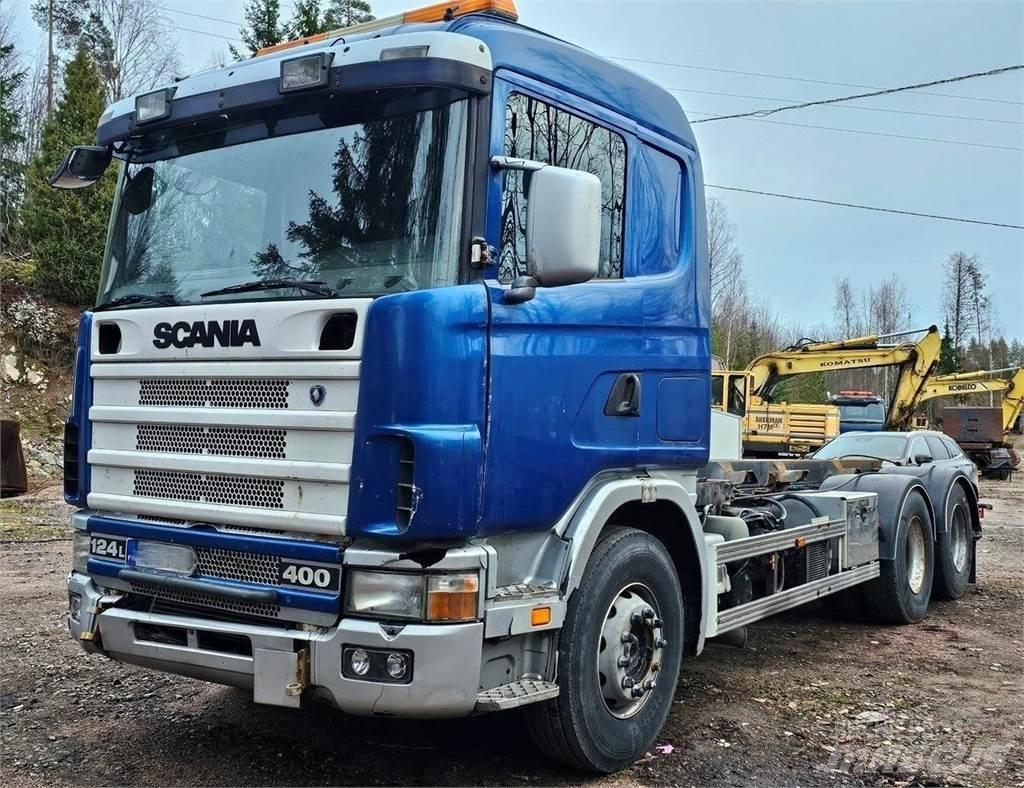 Scania 124 L 6x2 Rol kiper kamioni sa kukom za podizanje tereta