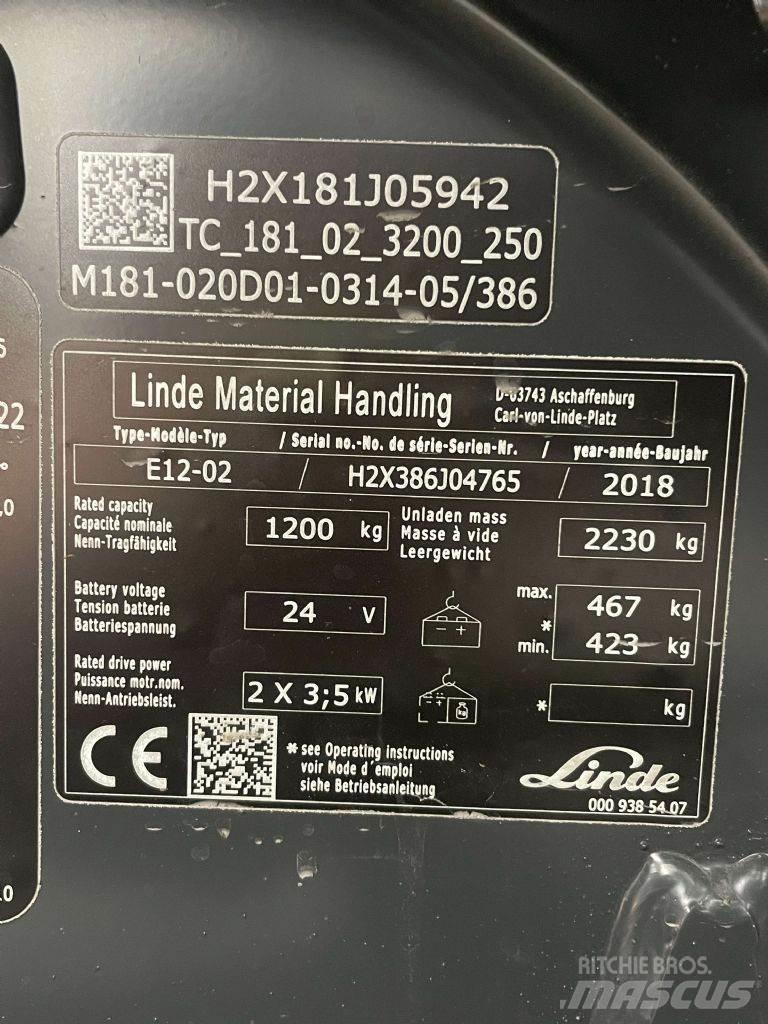 Linde E12-02-386 Električni viljuškari