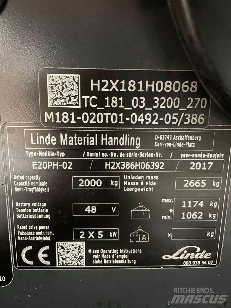Linde E20PH-02-386 Električni viljuškari
