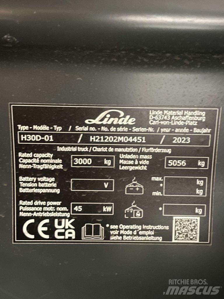 Linde H30D-01-1202 Dizelski viljuškari