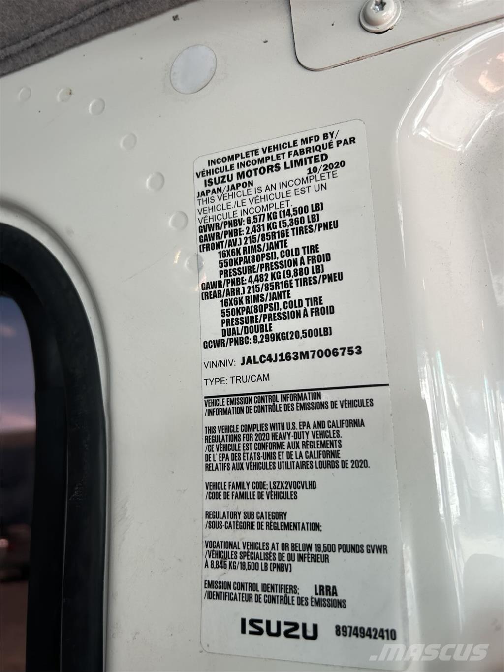 Isuzu NPR HD DC Kamioni-šasije