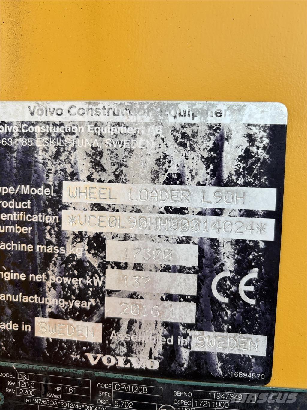 Volvo L90H Utovarivači na točkove