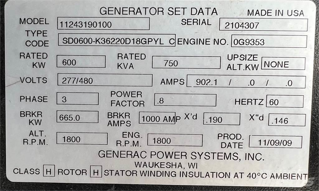 Generac SD600 Dizel generatori