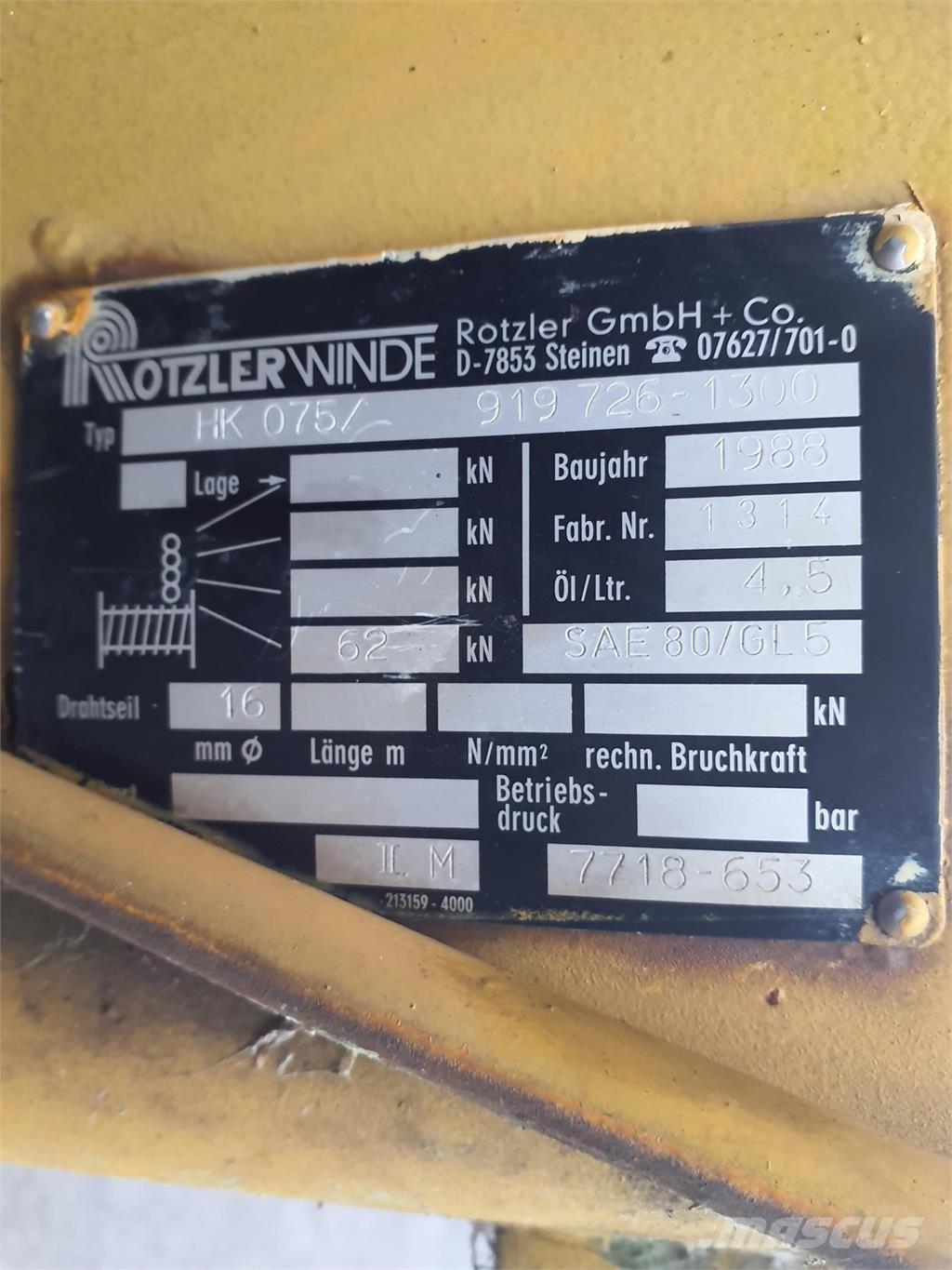 Faun RTF 30 winch Delovi i oprema za kran
