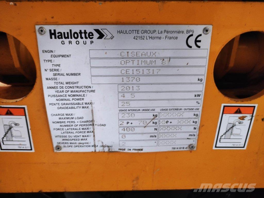 Haulotte OPTIMUM8 Makazaste platforme