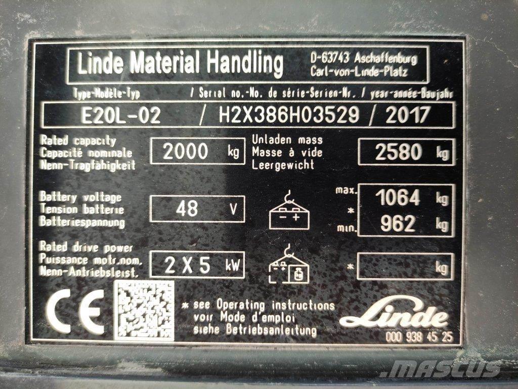 Linde E20L-02-386 Električni viljuškari