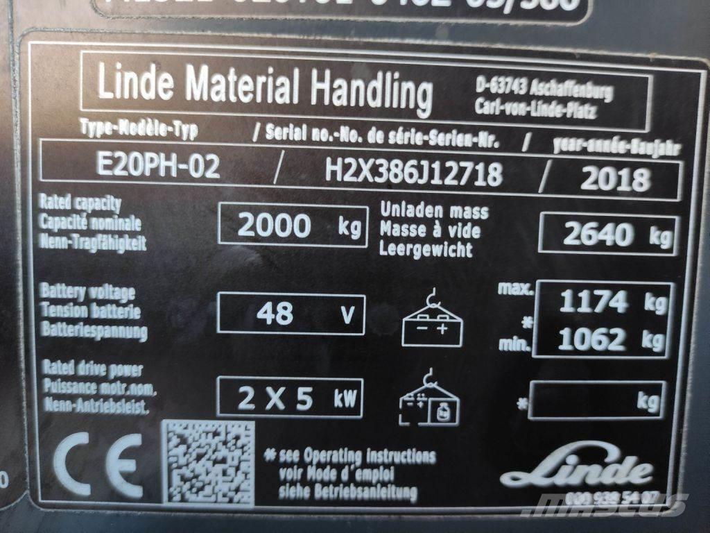 Linde E20P-02-386 EVO Električni viljuškari