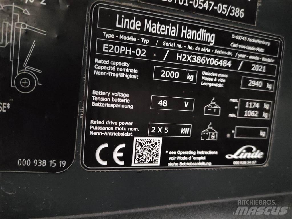 Linde E20PH-02-386-EVO Električni viljuškari