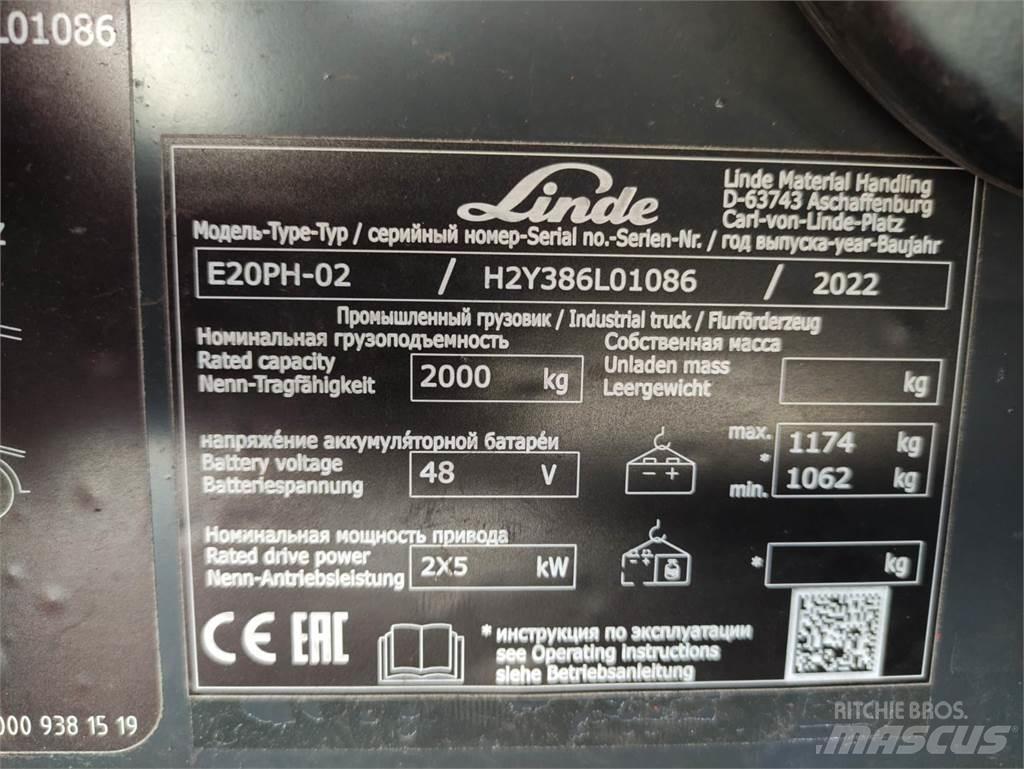 Linde E20PH-02-386-EVO Električni viljuškari
