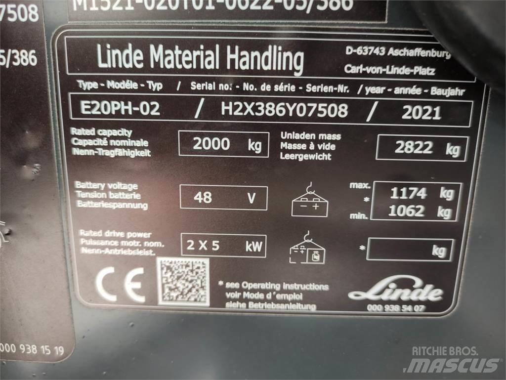 Linde E20PH-02-386-EVO Električni viljuškari