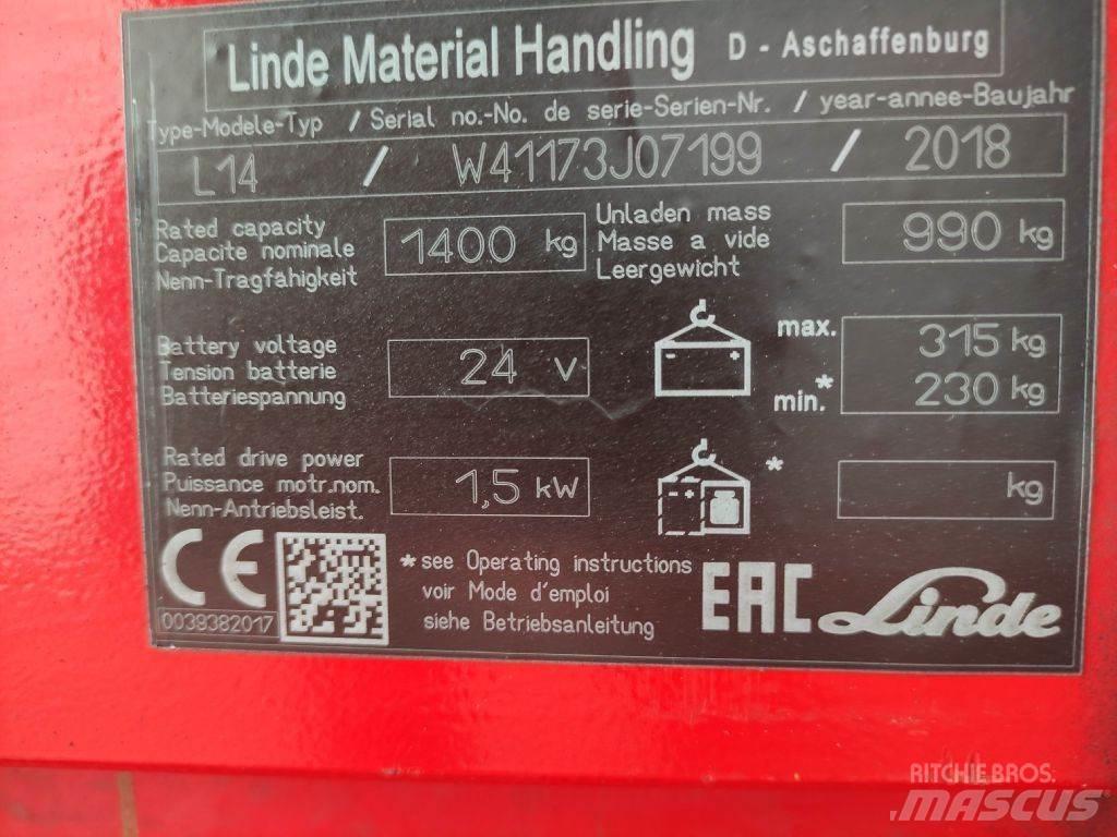 Linde L14i Ručni električni viljuškar