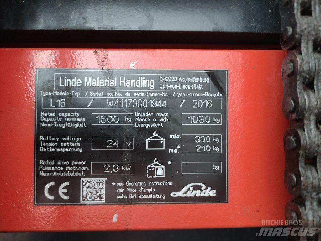 Linde L16i-1173 Ručni električni viljuškar