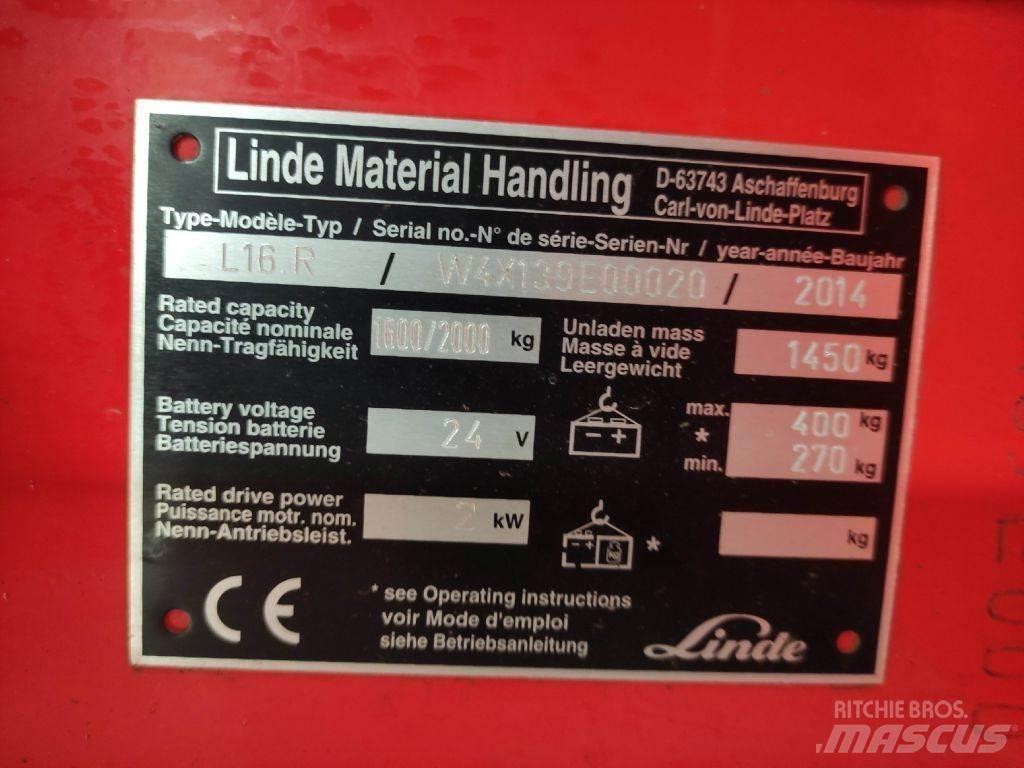 Linde L16R Električni viljuškari