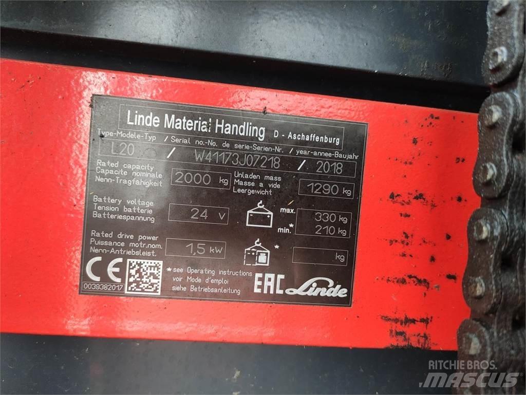 Linde L20i-1173 Ručni električni viljuškar
