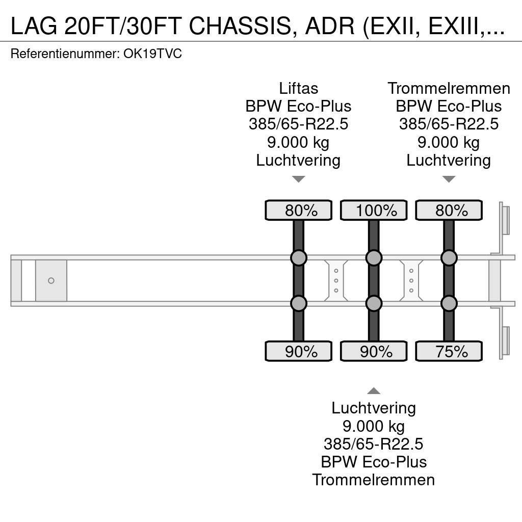 LAG 20FT/30FT CHASSIS, ADR (EXII, EXIII, FL, AT), BPW+ Kontejnerske poluprikolice