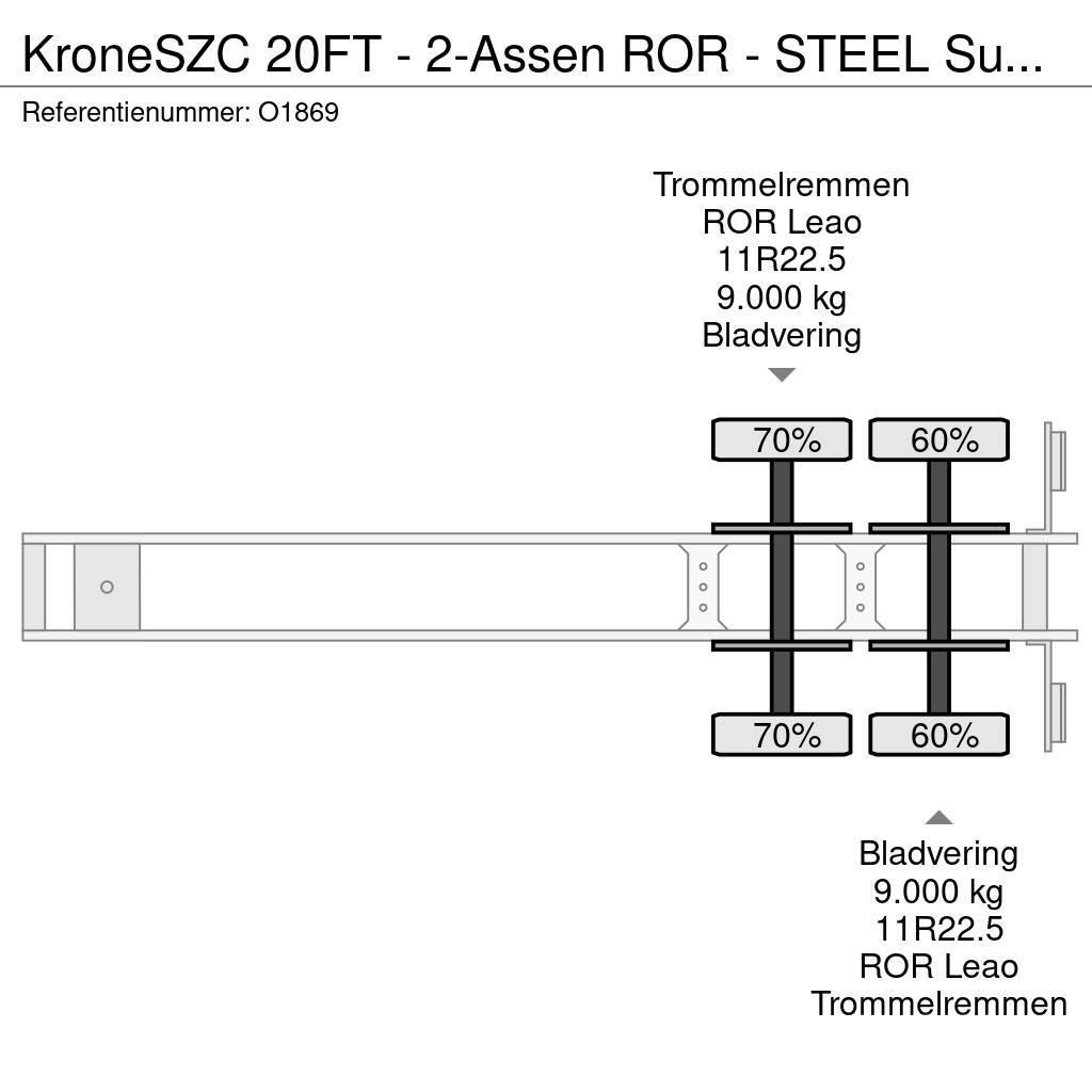 Krone SZC 20FT - 2-Assen ROR - STEEL Suspension - DOUBLE Kontejnerske poluprikolice